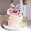 19 PCS Flower Cake Toppers Butterfly Cake Decorations with Artificial Pink Rose Flowers Eucalyptus Butterflies for Girls Birthday Party Wedding Baby Shower Supplies (HOT PINK)
