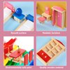 Sumind 35 Pcs Wooden Doll House Furniture and Accessories Set with 27 Pcs Dollhouse Furniture 8 Pcs Doll House Dolls Family Doll Furniture Small Dolls for Dollhouse Family Set Dollhouse Accessories
