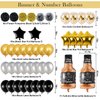 NANINUNENO 37th Gold Birthday Decorations, Gold Black Silver Happy Birthday Balloons Supplies for Boy Men Girl Women, 37 Birthday Party Set with 37 Gold Number Balloons Happy Birthday Banner