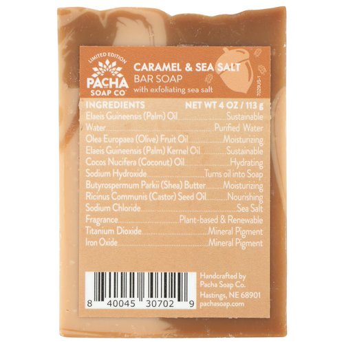 PACHA SOAP Caramel and Sea Salt Bar Soap 4Oz, 4 OZ