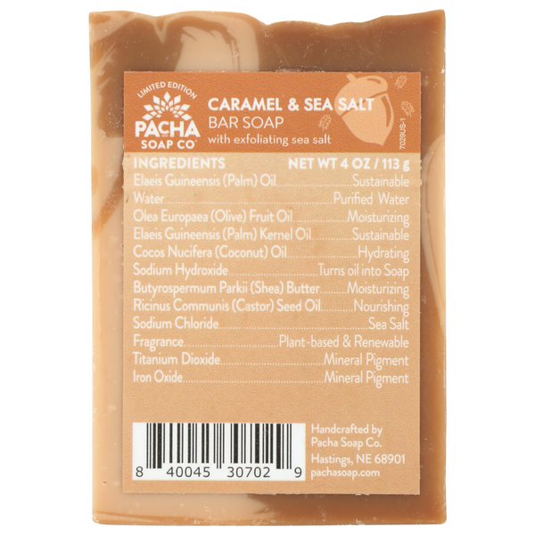 PACHA SOAP Caramel and Sea Salt Bar Soap 4Oz, 4 OZ
