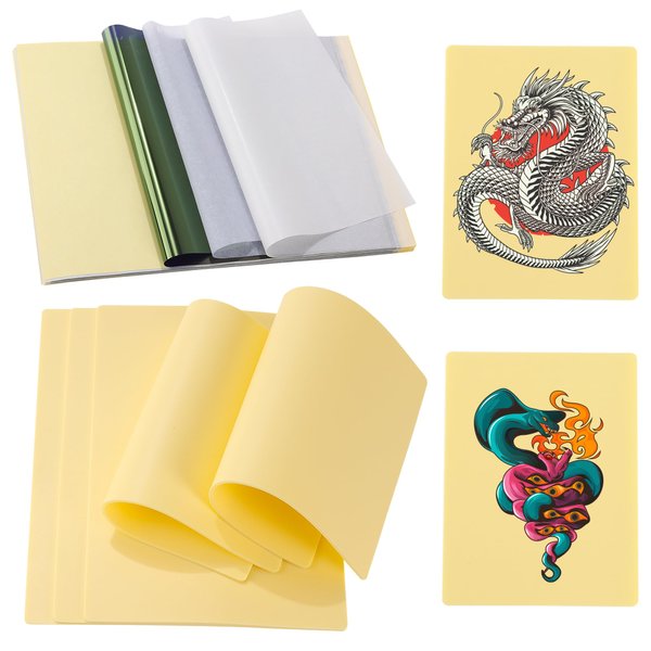 NISIMP 20pcs 3mm Tattoo Practice Skin with Transfer Paper,5PCS Thickness Tattoo Fake Skin Practice Kit Double Side and 15pcs Tattoo Stencil Paper for Tattoo Beginners Practice Tattoo Supplies
