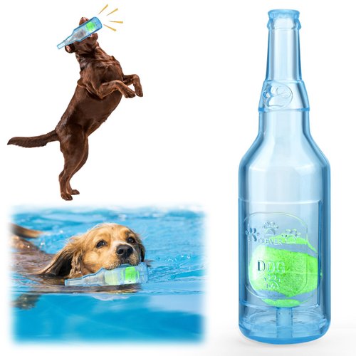 AIERSA Water Bottle Dog Toy, Crunchnplay Bottle Toy for Dogs,Squeaky Dog Toys for Aggressive Chewers for Small Medium Dogs,Dog Toy Water Bottle Cruncher,Interactive Dog Toys for Boredom