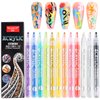 Nail Art Graffiti Pen Set 12Pcs Waterproof Drawing Marker Pen For Nails Neon Enamels Black White Quick Dry Nail Art Painting Pen DIY Abstract Lines Pen for Nail Art Nail Salon Supplies