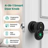 GHome 4 in 1 Smart Fingerprint Door Knob with Keypad Door Lock, Biometric Smart Door Knobs & App Control, Keyless Entry Door Lock Great for Home, Bedroom, Apartment Offices and Garages