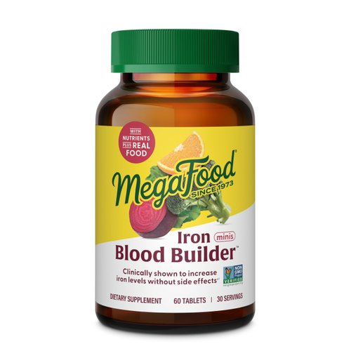 MegaFood Blood Builder Minis - Iron Supplement Clinically Shown to Increase Iron Levels Without S...