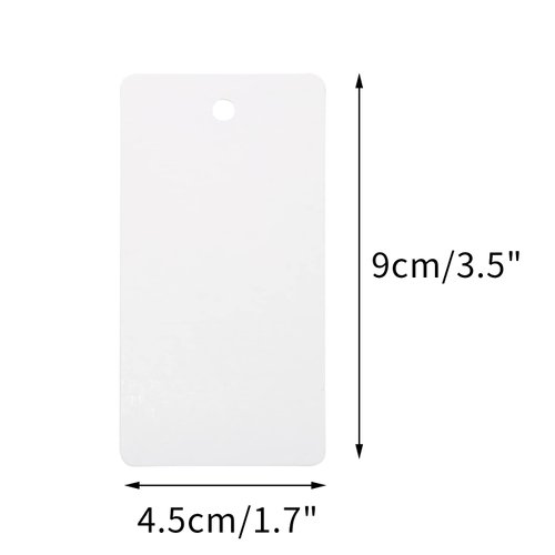 G2PLUS 100PCS Blank Gift Tags,3.5” x 1.7” White Kraft Paper Gift Tag with String, Rectangle Hanging Tags for Arts and Crafts Wedding Holiday, Teachers Day,Christmas,Thanksgiving,Party Favors
