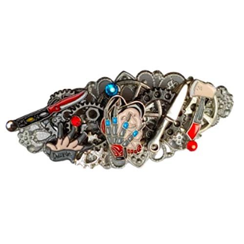 Horror Fan Steampunk Hair Clip Barrette Nightmare Knives Gloves