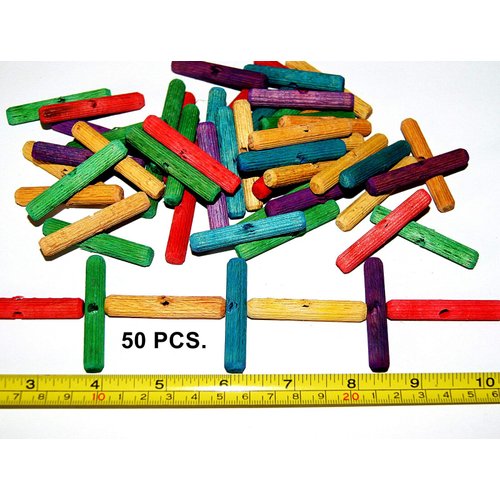 Wooden Wood Colored Blocks 50 Pins Grooved Parts for Bird parrot toys Lorie Amazon