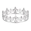 SNOWH Full King Crown Silver, Metal Tiaras and Crowns for Men, Birthday Crown Prom Party Hats Costume Hair Accessories