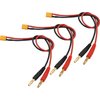 HIRCQOO 3Pcs RC Banana Plugs 4mm Bullet Connector to XT30 Plug Adapter 16AWG 30CM (11.8inch) Charging Cable for RC Helicopter Quadcopter LiPo Batteries Vehicle Adapter Lead