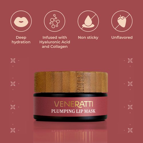 Lip Mask with Collagen, Vitamin C and Hyaluronic Acid - Berry Flavor, Made in the US, Cruelty Free Lip Care- Lip Mask Overnight, Lip Sleeping Mask - Deeply Moisturizing Lip Masks for Dry Lips