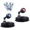 LEASTYLE LED Spot Light Indoor, Battery Operated Led Light Stick Up Lights with Remote, Mini Spotlight Dimmable Accent Lights for Lighting up Paintings Pictures(RGB 2 Pack)