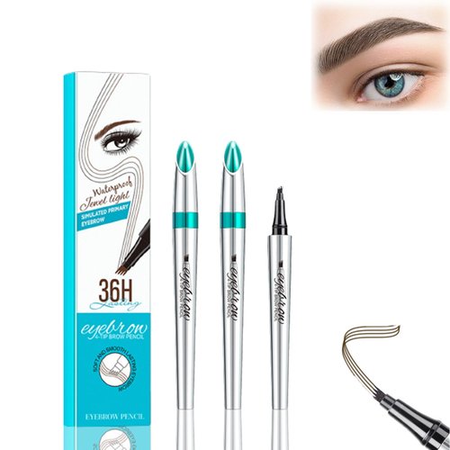 Arch Define 3D Microblading 4-tip Eyebrow Pen, ArchDefineBlapee Eyebrow Microblading Pen - Eyebrow Pencil, Blapee Micro 4 Point Brow Pen,Atikisoi Eyebrow Pencil, Brow Pencil Long-Lasting (Dark Brow)