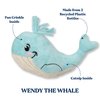 GRRREEN Stuffed Animal Cat Toy | Ocean Collection | Whale Kicker Toy for Indoor Cats | Cute Interactive Plush Toys for Swatting and Playing| Made of Eco-Friendly Materials - Go Green!