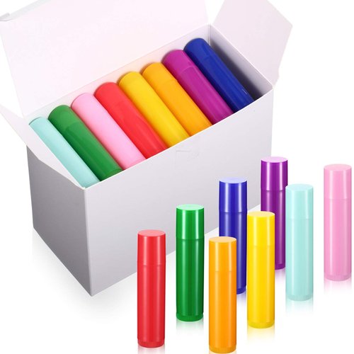 48 Pcs 5ml Empty Lip Balm Tubes bulk Rotatable Lip Gloss Container Tubes Refillable Lip Gloss Bottles Plastic Empty Lip Balm Containers Lipstick Tubes DIY Cosmetic Lip Gloss Balm Tube Holder, 8 Colors