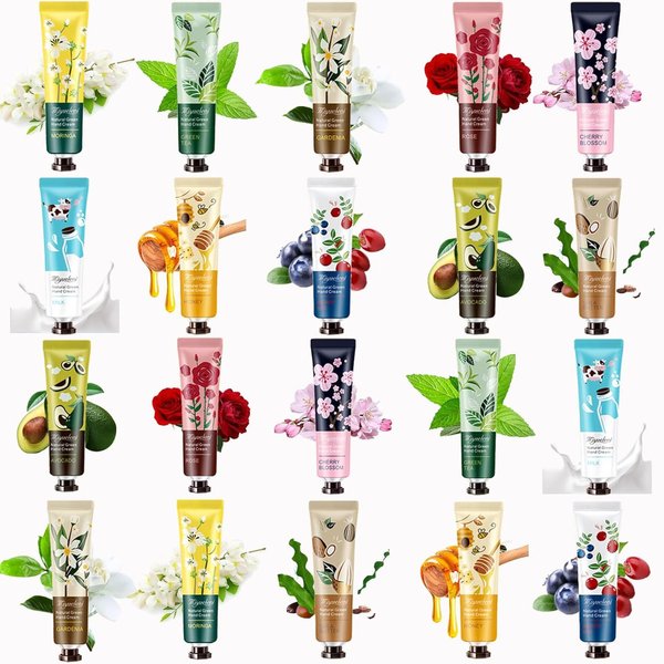 20 Pack Mini Hand Cream for Dry Cracked Hands, Natural Plant Fragrance Moisturizing Hand Cream Gifts Set for Women,Hand Lotion Travel Size for Birthday Gifts,Teacher Gifts Nurse Gifts,Bridesmaid Gifts