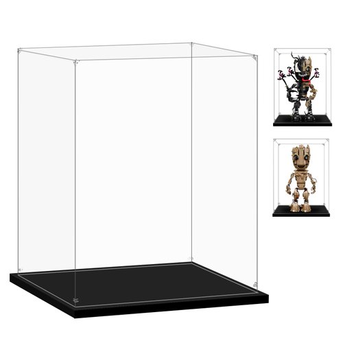 LILIKAKA Acrylic Display Case for Lego 76249 Venomized Groot and 76217 I am Groot, 6.69x6.69x11.81inches (17x17x30cm), Protect Your Collectibles from Dust with a Clear Showcase