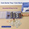 Byteen8 Coin Counter Coin Sorter｜2Packs Mini Coin Counter Tray Coin Sorter Tray with Cover｜Coin Bank Teller Easy to Use Change Counter｜Change Holder for Car｜Coin Holder for All Coins｜Great Gift