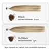 ABH AmazingBeauty Hair I Tip Hair Extensions Human Hair 16 Inch Fusion Hair Extensions Human Color #8A Light Brown Mixed with #60 Ash Blonde Hair Extensions for Short Hair Silky Straight 50g 50strands