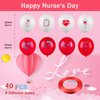 Skylety 40 Pieces Nurse Balloons 12 Inch Red and White Nursing Latex Balloons Nurse Balloons Nurse Party Decoration Supplies Nurse Graduation Decoration CNA Week Decoration