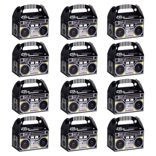 12 Pieces 80s 90s Novelty Boom Favor Boxes Boombox Prop Radio Decorations Table Centerpieces Deco...