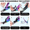 Chameleon Premium Adjustable Nail Clippers with Magnets Sizers for Acrylic Nails, Stainless Steel Nail Cutter Trimmer for Artificial Fake False Tips Manicure Sharp Blade Clip Tool for Salon Beauty
