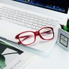 VisionGlobal Blue Light Blocking Glasses for Women, Anti Eyestrain, Computer Reading, TV Glasses, Stylish Square Frame, Anti Glare(Red,+2.25 Magnification)