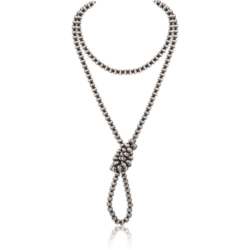 Navajo Pearl Necklace Long Western Jewelry for Women Cowgirl Vintage Beaded Pearl Necklaces