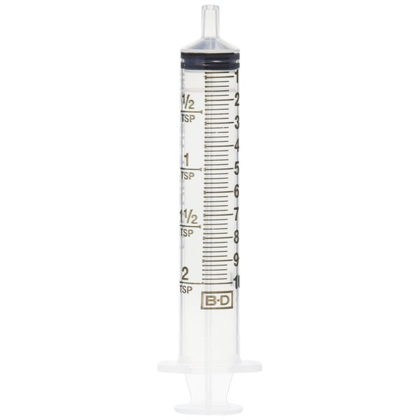 BD Oral Syringes with Tip Cap, 10 ml, Clear, 100 Count