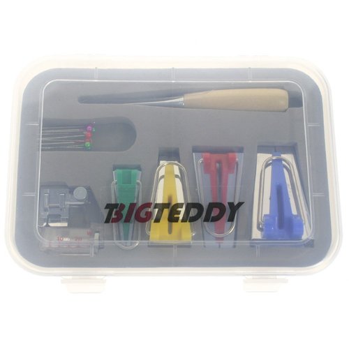 BIGTEDDY - Bias Tape Makers Kit Adjustable Binder Foot Presser for Hem Sewing/Quilting 6MM/12MM/18MM/25MM