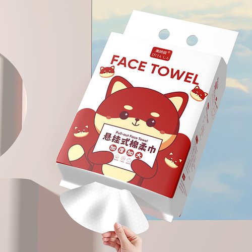 Hanging Packaging Disposable Face Towel 160 Count, Extra Thick Soft Cotton Facial Dry Wipes, Face Towelettes Disposable Multi-Purpose for Skin Care, Makeup Remover, Face Wipes and Facial Cleansing