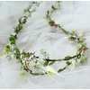 LLinfflr Boho Flower Headband Bridal Flower Crown Hair Wreath Floral Headpiece Halo Party Prom Wedding Photos Green