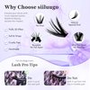 SIILUUGO DIY Lash Extensions Kit 280PCS Individual Lashes Clusters,9-16mm MIX 40D Fluffy and Natural False Eyelashes,with Lash Bond and Seal,Tweezers Applicator For Wispy Pestañas Pelo a Pelo At Home