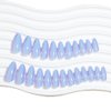 24PCS Press On Nails, Mirror Metal Stiletto Fake Nails, Almond Medium Shape, Stick on Nails, Glue on Nails False Nails (Sky Blue)