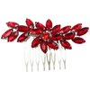 BETITETO Bridal Crystal Hair Piece Rhinestone Wedding Small Hair Comb Accessories for Women Girls (Red)