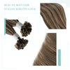 YoungSee Highlight U Tips Hair Extensions Real Hair Extensions Brown with Blonde U Tip Real Hair Extensions Human Hair Brown Keratin Hair Extensions Human Hair Brown UTips Hair Extension 18In 1G/S 50G