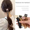 8 Pcs Heart Elastic Braided Telephone Wire Hair Bands Design Spiral Hair Ties Phone Cord Straight Spiral No Crease Elastic Coils Hair Scrunchies Ponytail Accessories for Women