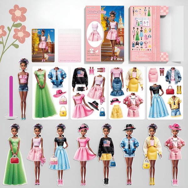 Beautiful Magnetic Princess Dress Up Paper Doll,Play Travel Playset Toy Magnet Dress Up Games Paper Dolls for Girls Ages 4-7 Nurturing Creativity and Imagination (Eva)