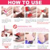 DANNEASY 16 Sheets Nail Polish Stickers Solid Color Full Nail Wraps Self Adhesive Nail Polish Strips for Women Acrylic Nail Art with 1pc Nail File, Cuticle Stick (Pink Red)
