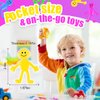 POPLAY 60PCS Smiley Face Bendable Man, Stretchy Figures Party Favors Gooey Bendy Fidget Toys for Stress Relief Goodie Bags Stocking Stuffer Piñata Fillers