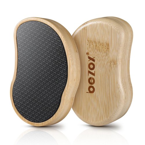 BEZOX Glass Foot Scrubber Shower(1 PCS) - Nano-Glass Pedi Egg Pumice Stone for Feet Dead Skin, Plastic-Free Pedicure Foot File Callus Remover - Bamboo Handle