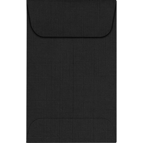 LUXPaper #1 Coin Envelopes | 2 1/4" x 3 1/2" | Black Linen | 80lb. Text | 50 Qty