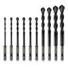 10-Piece Masonry Drill Bits Kit for Concrete, Stone, Carbide Drill Bit Set for Glass, Brick, Tile, Plastic, Ceramic and Wood Size 5/32 to 1/2 inch