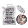 Body Face & Hair Glitter Gel (1 Pk Silver) Chunky Iridescent Holograph Stars & Moon, 3 oz Cosmetic Grade Makeup, Cruelty Free Apply Without Glue, Easy to Take Off Keeps Skin Clean- for Concerts, Raves