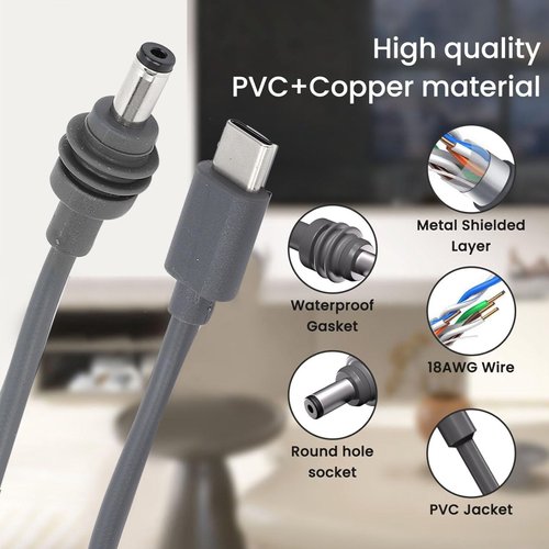 Oreilet for Starlink Mini USB C to DC Power Cable, 100W USB Type C Input to DC Satellite Charging Cord Cable, USB C Male to DC Replacement Cable for Starlink Mini 65W + PD Power Supply