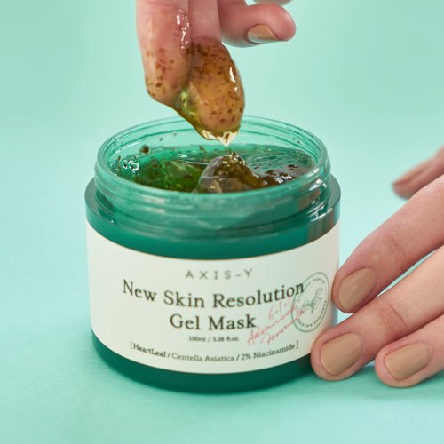 AXIS-Y New Skin Resolution Gel Mask with 2% Niacinamide, Heartleaf, Fig & Mugwort | Calming & Brightening Care for Uneven Skin Texture | Vegan & Cruelty-Free Korean Skin Care | 100ml / 3.38 fl. Oz.
