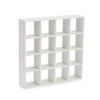 Miniature Furniture Wooden Storage Rack 16 Grid Shelves 1:12 Dollhouse Accessories Bookshelf Display Shelf Wall Rack Stand Mini House Scene Decoration (White)