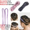 Neuvikter Heatless Curling Rod Headband with Hair Clips and Scrunchie, Hair Brush Styler for Curly Hair, Sleeping Curls Silk Ribbon with Hair Rollers for Long Hair (3Pcs-Grey)