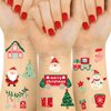AOBKIAT Christmas Temporary Tattoos,36 Glitter Styles Fake Tattoos Stickers for Body Face,Red Green Christmas Party Decorations,Goodie Bag Stuffers Fillers,Office School Xmas Party Favors